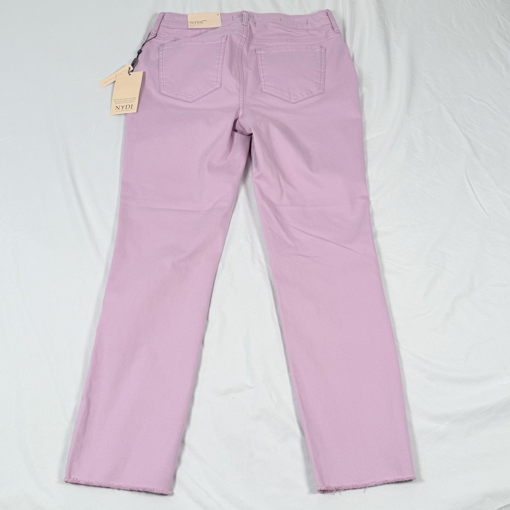 NYDJ Sheri Slim Jeans Denim Womens 4 Mauve Mist Purple Ankle Raw Hem Stretch - Picture 8 of 14